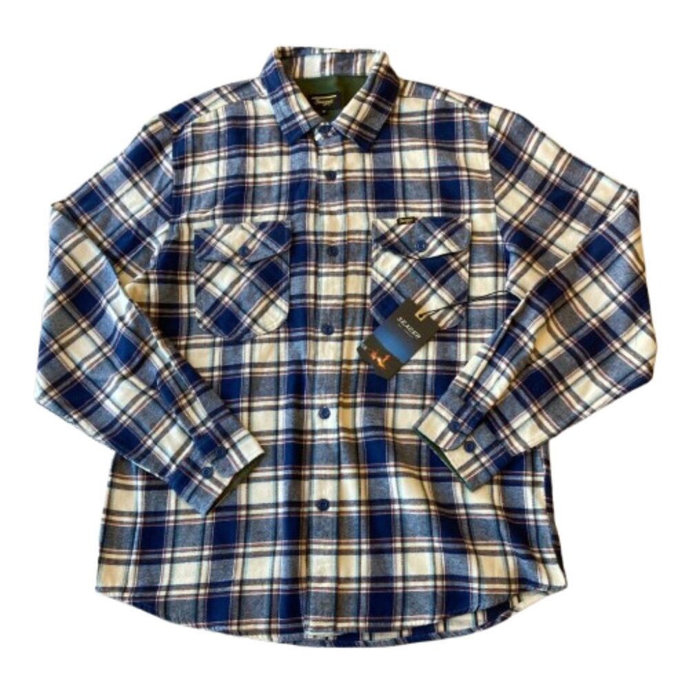 Seager Flannel Long Sleeve Plaid Button Shirt Men's Medium M Navy NWT